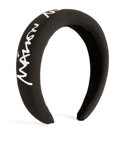 Shop Mm6 Maison Margiela Mm6 Kids Logo Headband In Black