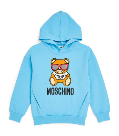 Shop Moschino Kids Sunglasses Teddy Bear Hoodie (4-14 Years) In Blue
