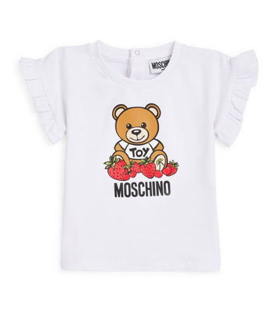 Shop Moschino Kids Teddy Bear T-shirt (3-36 Months) In White