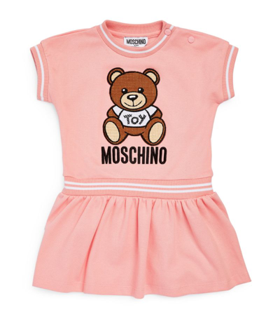 Shop Moschino Kids Toy Teddy Bear Dress (3-36 Months) In Pink