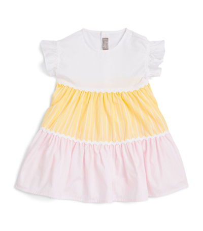 Shop Il Gufo Colour-block Tiered Dress (6-48 Months) In Pink