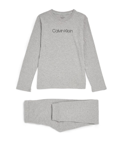 Shop Calvin Klein Kids Logo Pyjama Set (8-16 Years) In Grey