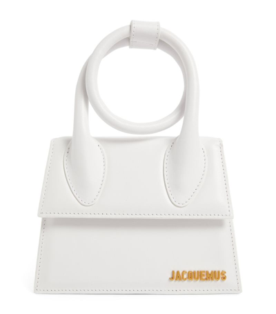 Shop Jacquemus Leather Le Chiquito Naud Top-handle Bag In White