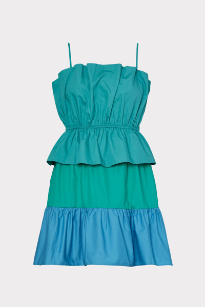 Shop Milly Nina Poplin Dress In Blue Multi-ns