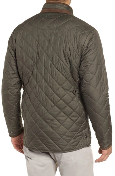 Shop Peter Millar Suffolk Quilted Water-resistant Car Coat In Olive