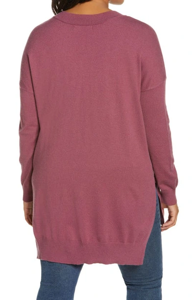 Shop Adyson Parker Step Hem Tunic Sweater In Berry Melange