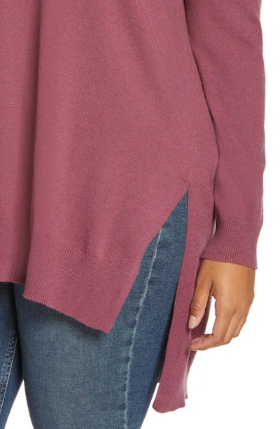 Shop Adyson Parker Step Hem Tunic Sweater In Berry Melange