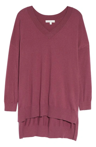 Shop Adyson Parker Step Hem Tunic Sweater In Berry Melange