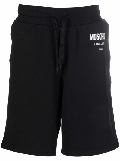Shop Moschino Shorts Logo In Nero