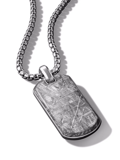 Shop David Yurman 42mm Meteorite Tag Pendant In Silver