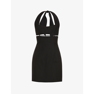 Shop Jacquemus La Robe Limao Fitted Wool Mini Dress In Black