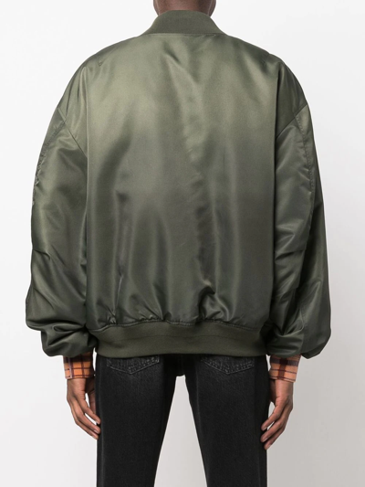 Acne Studios Distressed Cotton-jersey Bomber Jacket - Green - ShopStyle
