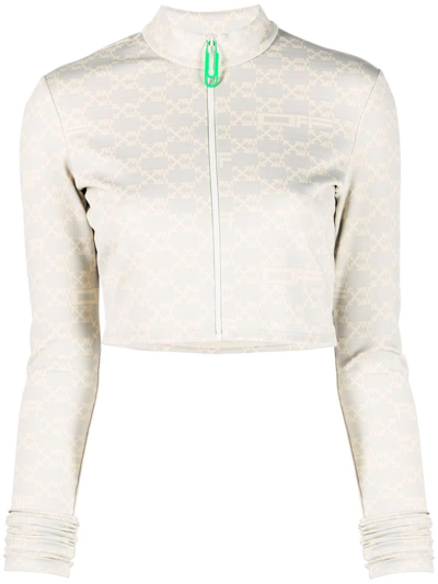 Shop Off-white Monogram Front-zip Track Jacket In Grün