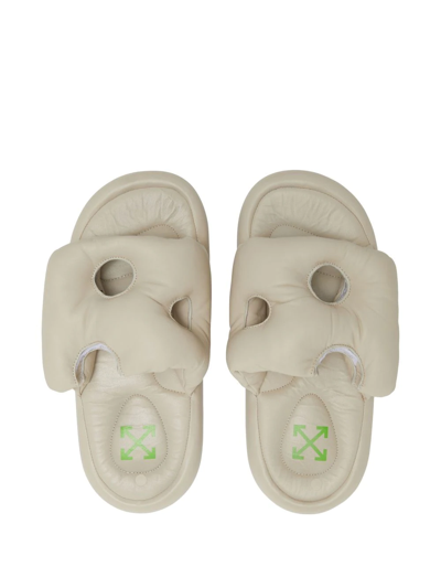 Shop Off-white Meteor Padded Slides In Neutrals