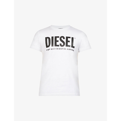 Shop Diesel Division Regular-fit Cotton-jersey T-shirt In Bright White