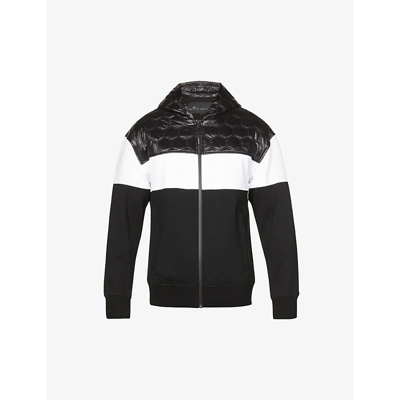 Shop Moose Knuckles Navarre Quilted-panel Cotton-jersey And Shell Hooded Jacket In Black