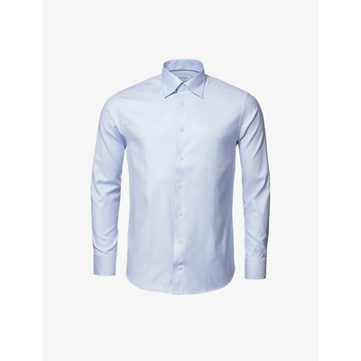 Shop Eton Contemporary-fit Cotton-twill Shirt In Light Blue