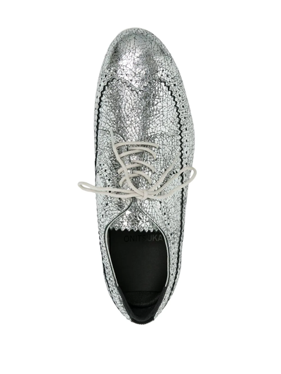 Shop Onitsuka Tiger Leather Platform Brogues In Silver