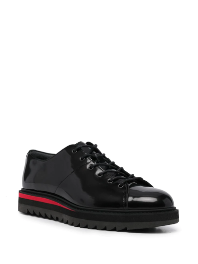 Shop Onitsuka Tiger Patent-leather Low-top Sneakers In Black