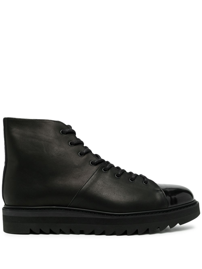 Shop Onitsuka Tiger Lace-up Leather Boots In Black