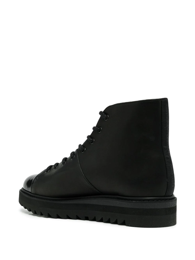 Shop Onitsuka Tiger Lace-up Leather Boots In Black