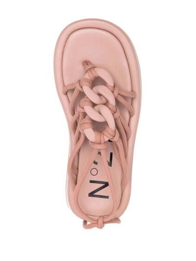 Shop N°21 Braided Platform Sandals In Neutrals