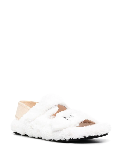 Shop N°21 Logo-embroidered Fussbett Sandals In White