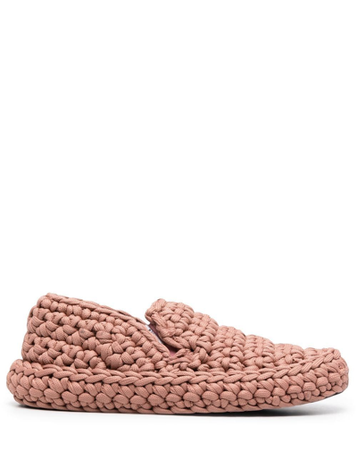 Shop N°21 Knitted Slip-on Sneakers In Neutrals