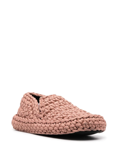 Shop N°21 Knitted Slip-on Sneakers In Neutrals