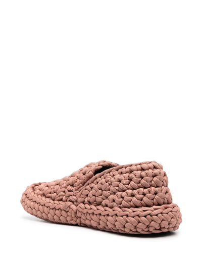 Shop N°21 Knitted Slip-on Sneakers In Neutrals