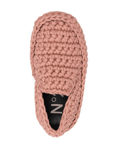 Shop N°21 Knitted Slip-on Sneakers In Neutrals
