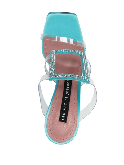 Shop Les Petits Joueurs Hoya 100mm Crystal-embellished Sandals In Blau