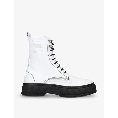 Shop Viron Virón Apple-leather Ankle Boots In Blk/white