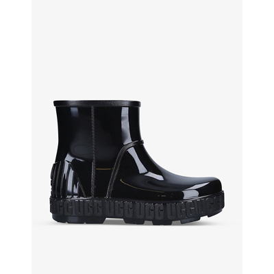 Shop Ugg Women's Black Drizlita Shearling-lined Rubber Boots