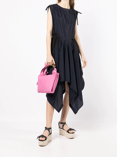 Shop Jw Anderson Drawstring Asymmetric Dress In Black