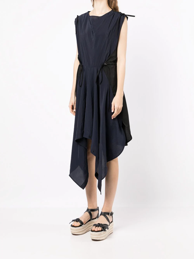 Shop Jw Anderson Drawstring Asymmetric Dress In Black