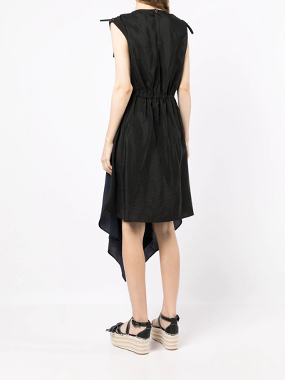Shop Jw Anderson Drawstring Asymmetric Dress In Black