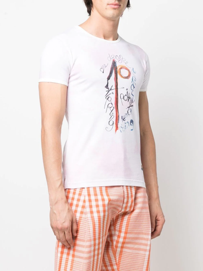 Shop Vivienne Westwood Sketch-print Organic Cotton T-shirt In White