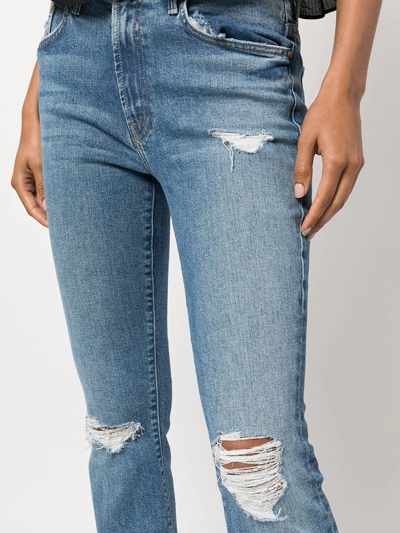 Shop Mother The Insider Ankle-length Jeans In Blue