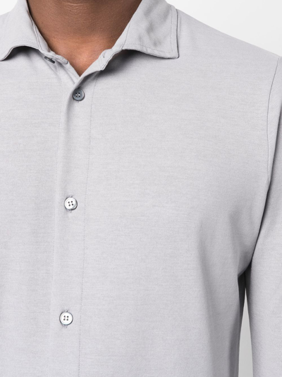 Shop Zanone Classic Button-up Shirt In Grau