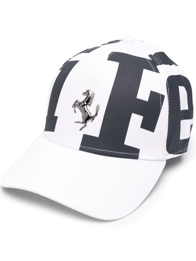 Shop Ferrari Logo-print Baseball Cap In Weiss
