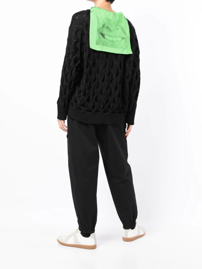 Cape-detail open-knit jumper