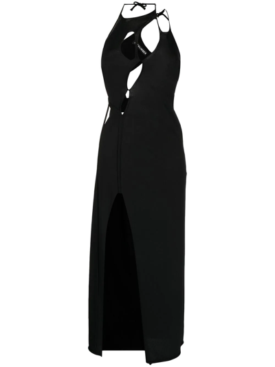 Shop Ottolinger Strappy Cut-out Dress In Schwarz