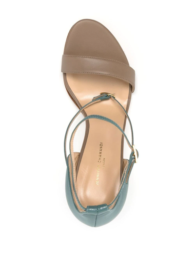 Shop Jennifer Chamandi Ankle Strap High Sandal In Blau