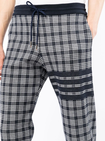 Shop Thom Browne Check-pattern Track Pants In Blau