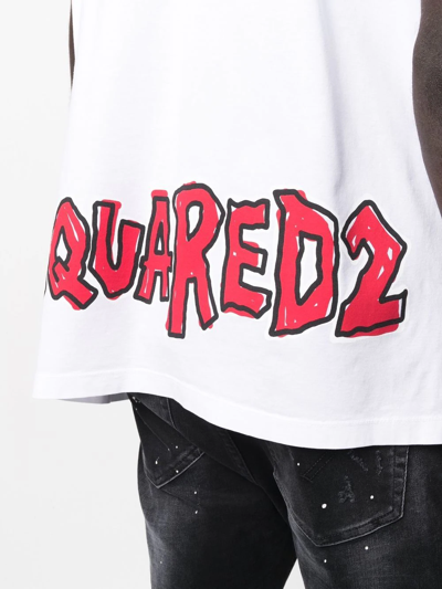 Shop Dsquared2 Rear Logo-print T-shirt In Weiss