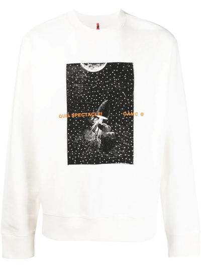 Shop Oamc Quel Spectacle Sweatshirt In Weiss