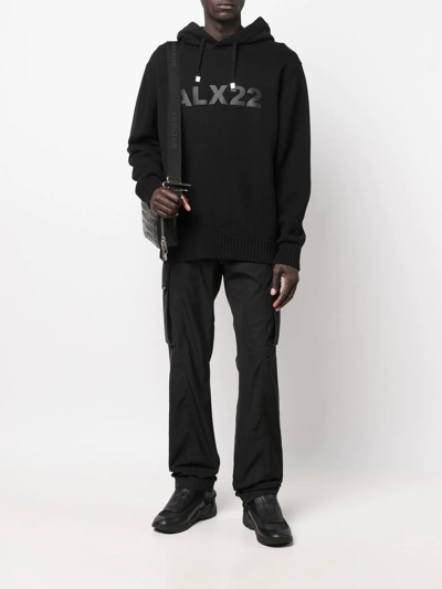 Alyx Logo-print Pullover Hoodie In Schwarz