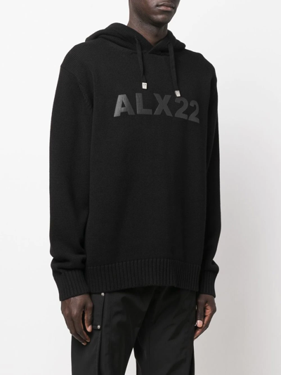 Alyx Logo-print Pullover Hoodie In Schwarz