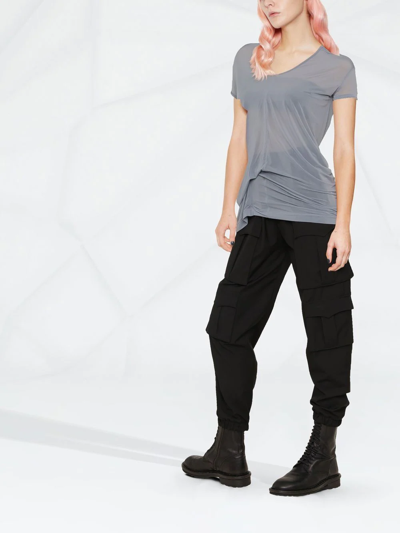 Rick Owens Gathered-waist T-shirt In Blau